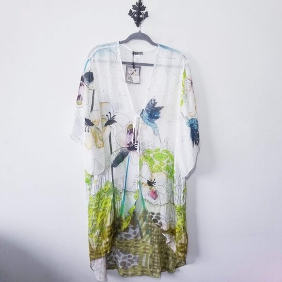 NWT Simply Art by Dolcezza Swimsuit Wrap Cardigan Size XS Cover Up Art - Picture 3 of 5